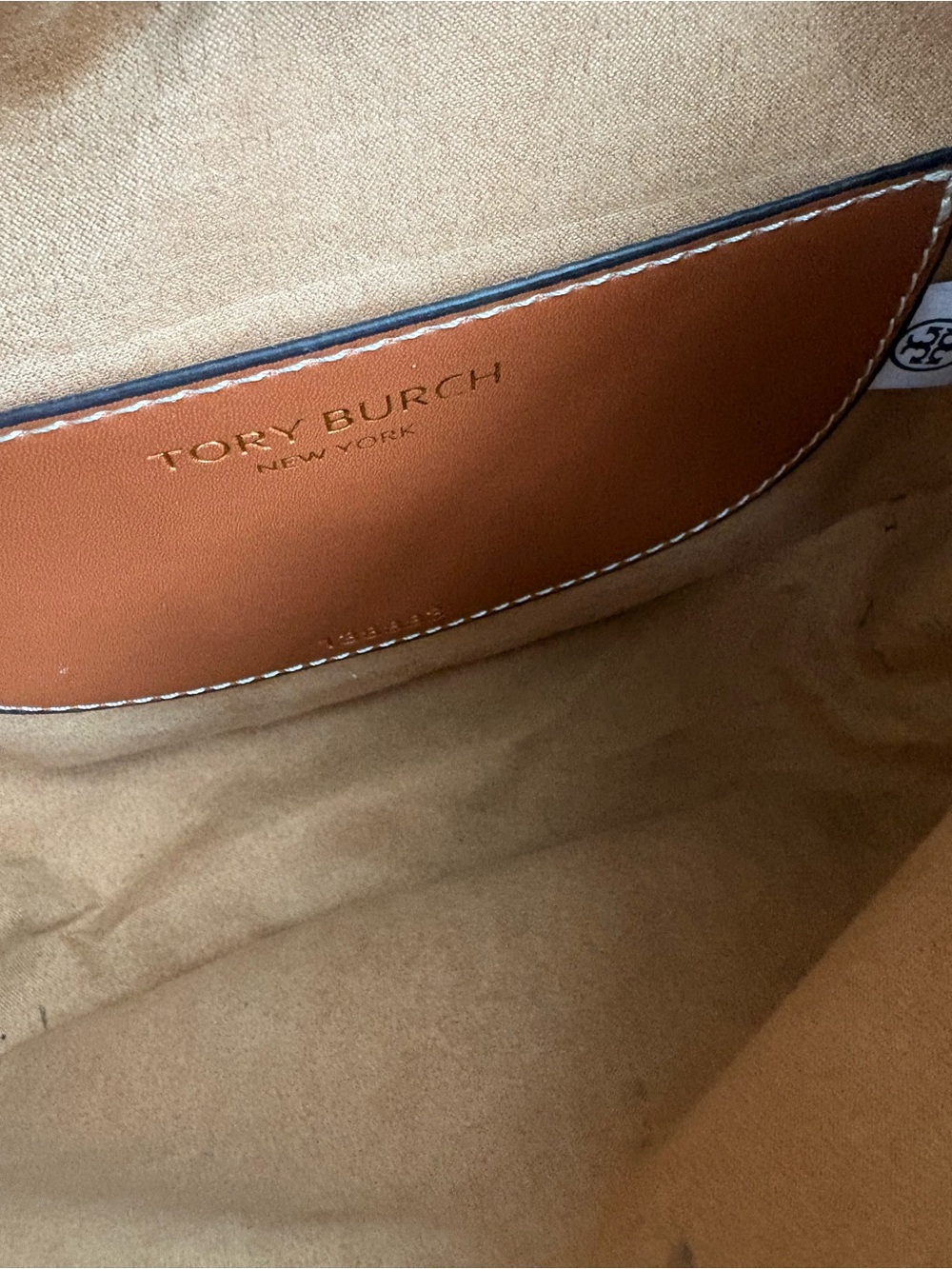 Tory Burch Crescent Crossbody Bag tan brown Color Handbag small  EUC - Picture 17 of 17